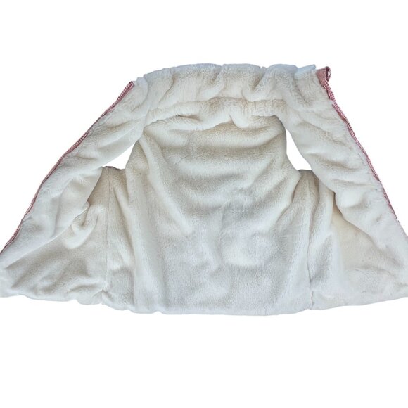 Girls S Epic Threads Reversible Metallic Gold Pink Faux Fur Vest Warm Layering - Picture 9 of 10